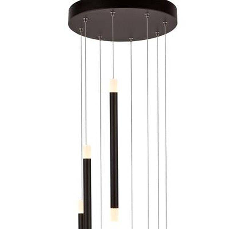 Searchlight Wands 8Lt LED Drop Ceiling Pendant - Black Metal & Acrylic - Comet Lighting