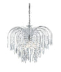 Searchlight Waterfall Chrome 5 Light Ceiling Crystal Drops - Comet Lighting