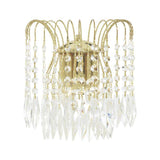 Searchlight Waterfall Gold 2 Light Wall Bracket Crystal Drops - Comet Lighting