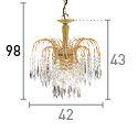 Searchlight Waterfall Gold 3 Light Ceiling Fitting Crystal - Comet Lighting