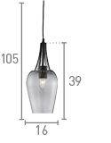 Searchlight Whisk Pendant Light Black Trim Glass Shade - Comet Lighting