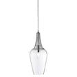 Searchlight Whisk Pendant Light Chrome Trim Glass Shade - Comet Lighting