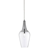 Searchlight Whisk Pendant Light Chrome Trim Glass Shade - Comet Lighting