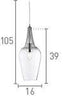 Searchlight Whisk Pendant Light Chrome Trim Glass Shade - Comet Lighting