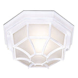 Searchlight White Hexagonal Flush Outdoor Sanded Glass - Comet Lighting