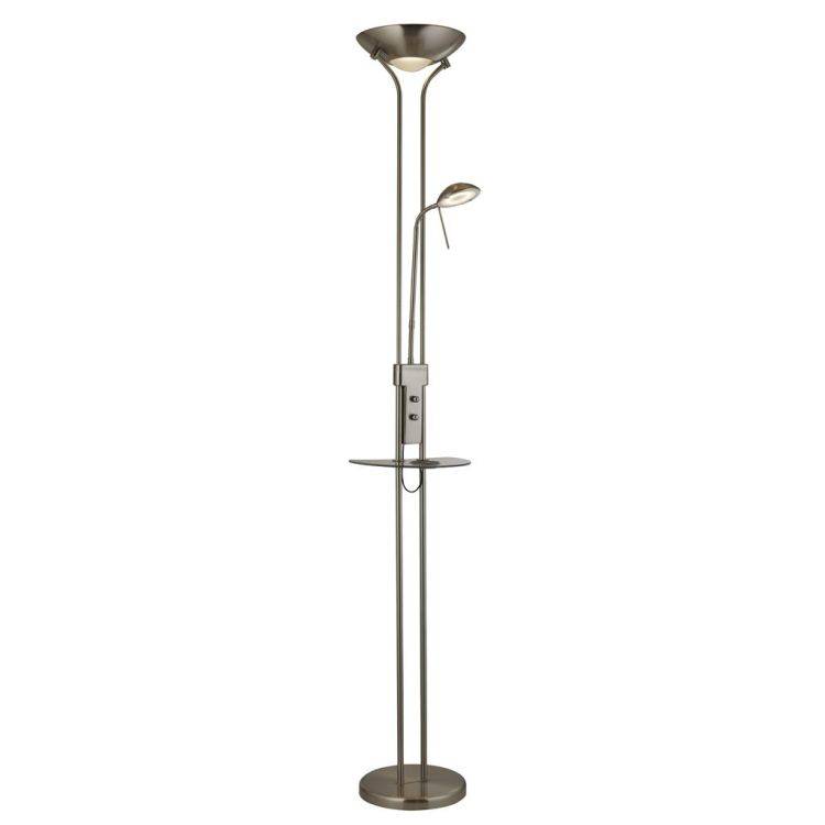 Searchlight Wireless USB LED Mother & Child Floor Lamp -Satin Nickel - Comet Lighting