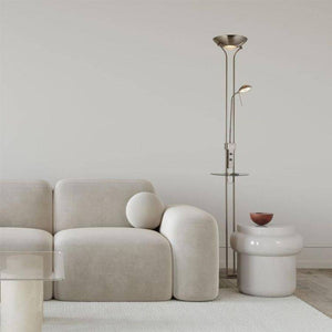 Searchlight Wireless USB LED Mother & Child Floor Lamp -Satin Nickel - Comet Lighting
