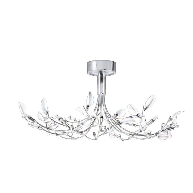 Searchlight Wisteria Chrome 8Lt Ceiling Pendant - Chrome & Acid Glass - Comet Lighting