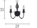 Searchlight Zanzibar Black 2 Light Wall Bracket Twisted Column - Comet Lighting