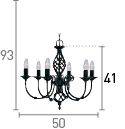 Searchlight Zanzibar Black 6 Light Ornate Twisted Column - Comet Lighting