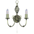 Searchlight Zanzibar Brass 2 Light Wall Bracket Twisted Column - Comet Lighting