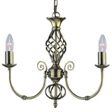 Searchlight Zanzibar Brass 3 Light Fitting Twisted Column - Comet Lighting