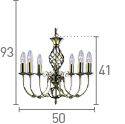 Searchlight Zanzibar Brass 6 Light Fitting Twisted Column - Comet Lighting