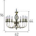 Searchlight Zanzibar Brass 8 Light Fitting Twisted Column - Comet Lighting