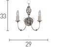 Searchlight Zanzibar Silver 2 Light Wall Bracket Twisted Column - Comet Lighting