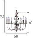 Searchlight Zanzibar Silver 6 Light Fitting Ornate Twisted Column - Comet Lighting