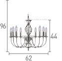 Searchlight Zanzibar Silver 8 Light Fitting Twisted Column - Comet Lighting