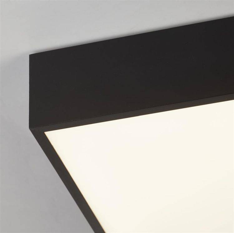 Searchlight Zeus Flush Bathroom Ceiling Light - Black Metal & Opal| IP44 - Comet Lighting