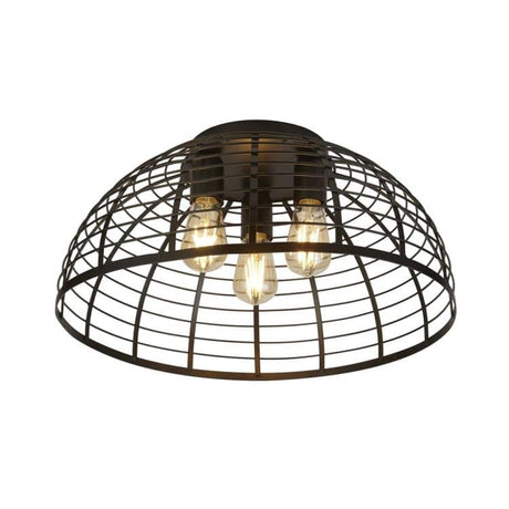 Vision Cage 3Lt Flush - Matt Black - Comet Lighting