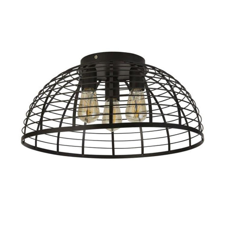 Vision Cage 3Lt Flush - Matt Black - Comet Lighting