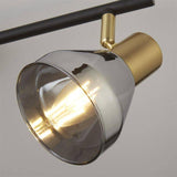 Westminster 3Lt Spotlight- Black| Satin Brass & Smoked Glass - Comet Lighting