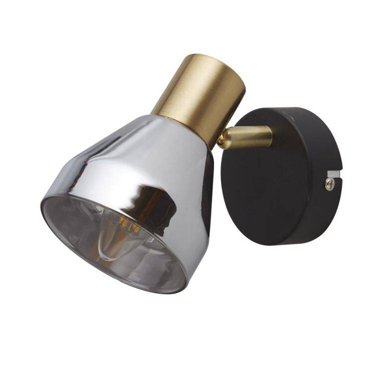 Westminster Spotlight - Black| Satin Brass & Smoked Glass - Comet Lighting