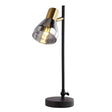 Westminster Table Lamp - Black| Satin Brass & Smoked Glass - Comet Lighting