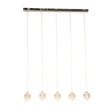 Allure 5Lt Bar Pendant - Chrome Metal & Clear Acrylic - Comet Lighting