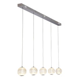 Allure 5Lt Bar Pendant - Chrome Metal & Clear Acrylic - Comet Lighting