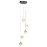 Allure 5Lt Multi-Drop Pendant - Chrome Metal & Clear Acrylic - Comet Lighting