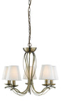 Andretti 5Lt Pendant-Antique Brass & Ivory String Fabric - Comet Lighting