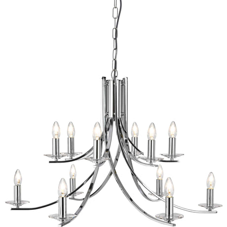 Ascona 12Lt Pendant - Chrome Metal & Clear Glass Sconces - Comet Lighting