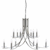 Ascona 12Lt Pendant - Satin Silver & Clear Glass Sconces - Comet Lighting