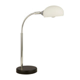 Astro Table Lamp - Black & Chrome Metal & Opal Glass Shade - Comet Lighting