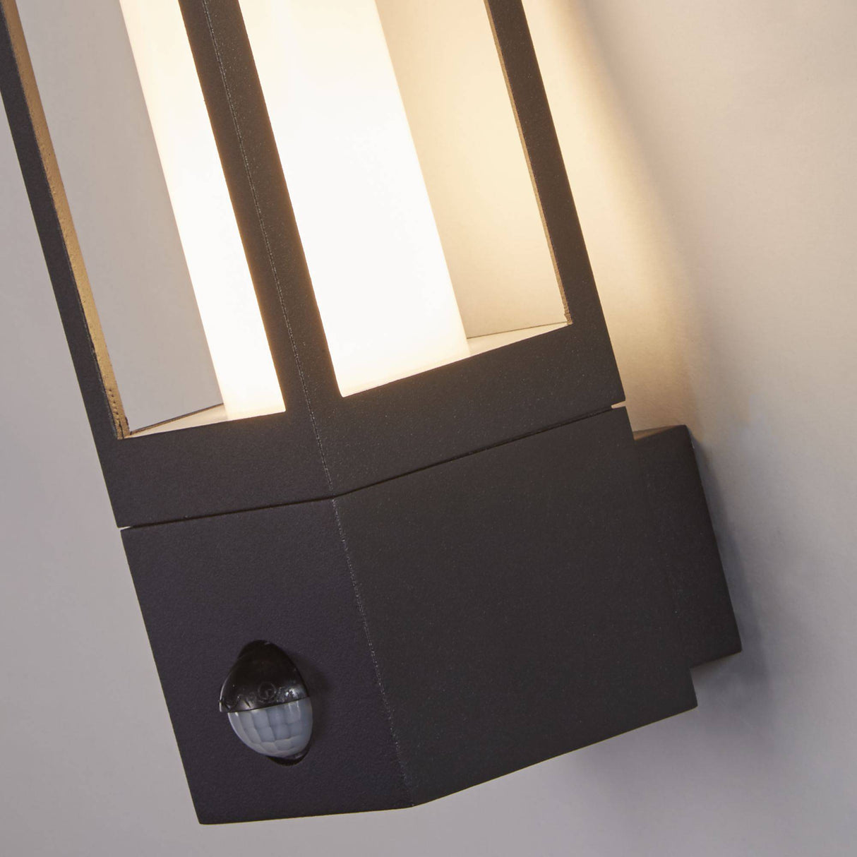 Avenue Outdoor Wall Light- Black Metal & White Polycarbonate - Comet Lighting