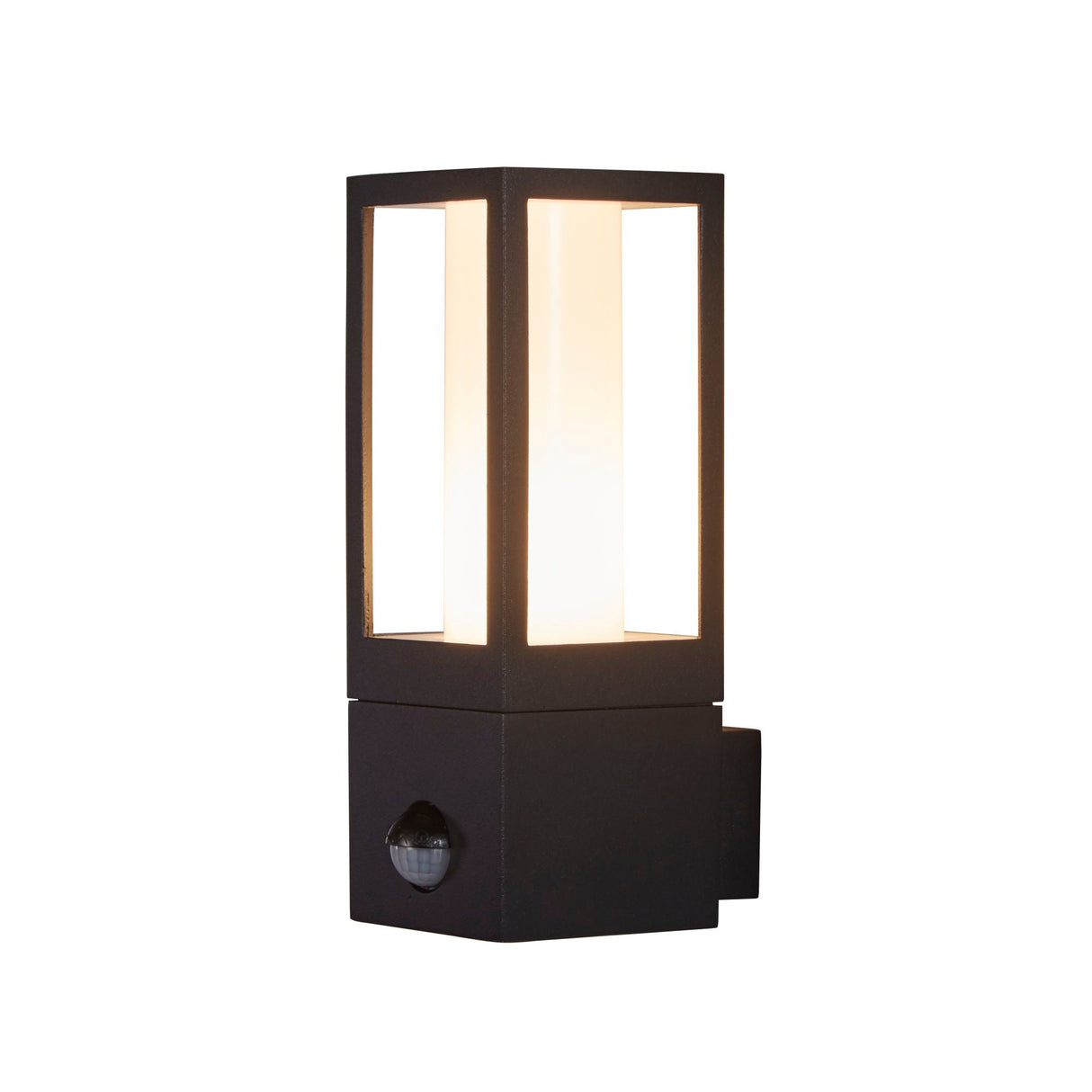 Avenue Outdoor Wall Light- Black Metal & White Polycarbonate - Comet Lighting