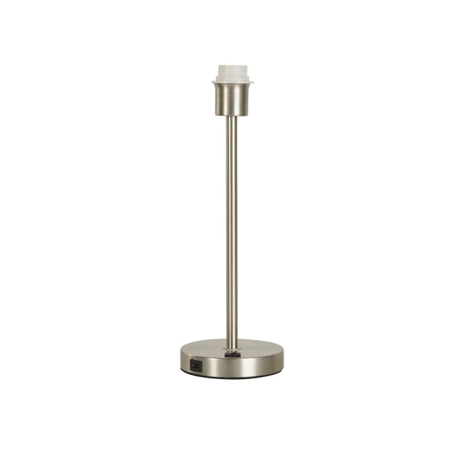 Base Only - Finn USB Table Lamp - Satin Nickel Metal - Comet Lighting