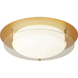 Bathroom Flush LED Light, 38cm - Gold With Glass Halo Ring - Comet Lighting