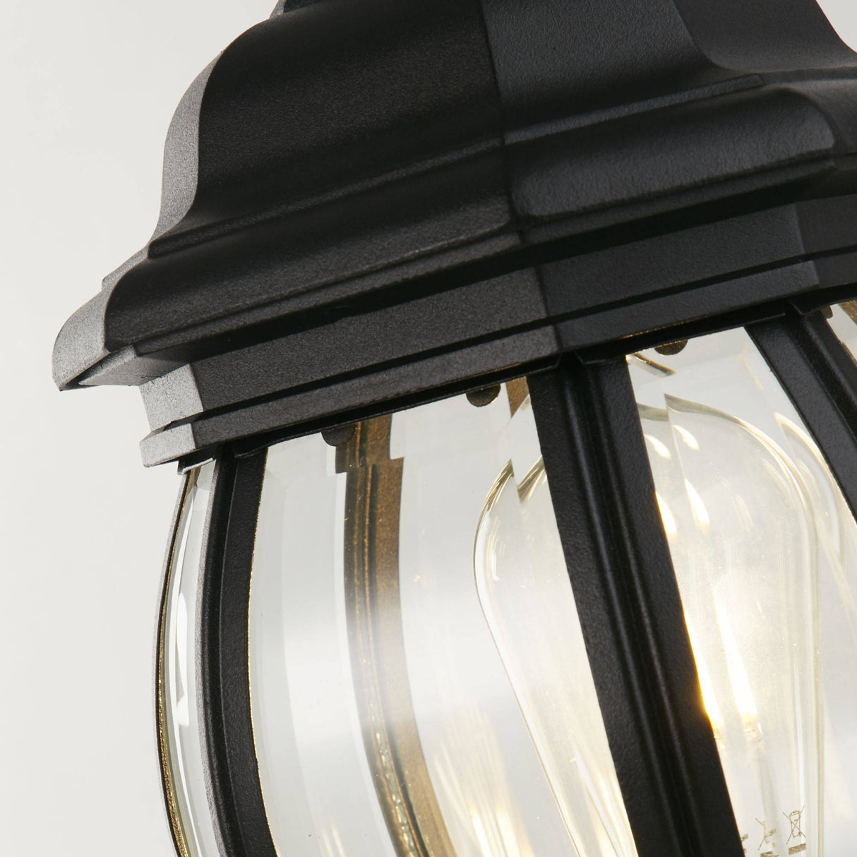 Bel Aire Outdoor Post 500mm, Black with Clear Glass - Comet Lighting