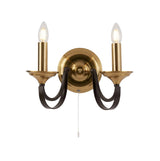 Belfry 2Lt Wall Light - Dark Bronze & Brown Metal - Comet Lighting