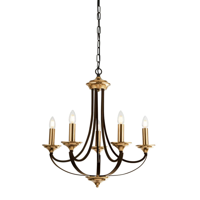 Belfry 5Lt Pendant - Dark Bronze & Brown Metal - Comet Lighting