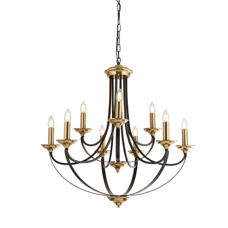 Belfry 9Lt Pendant - Dark Bronze & Brown Metal - Comet Lighting