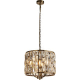 Bijou 3Lt Pendant - Antique Brass Metal & Champagne Glass - Comet Lighting