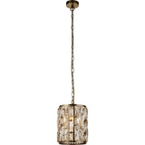 Bijou Pendant - Antique Brass Metal & Champagne Glass - Comet Lighting