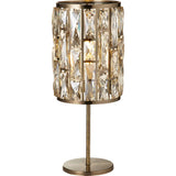 Bijou Table Lamp - Antique Brass Metal & Champagne Glass - Comet Lighting