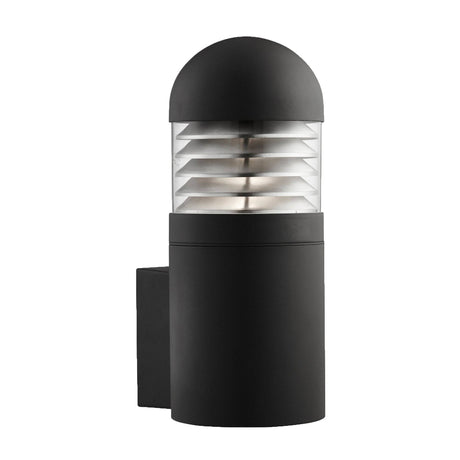 Bronx Outdoor Wall Light-Black Metal, Clear Glass & Polycarb - Comet Lighting