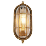 Bulkhead Oval Outdoor Light - Solid Brass & Ribbed Glass - Comet Lighting