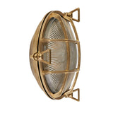 Bulkhead Round Outdoor Light - Solid Brass & Ribbed Glass - Comet Lighting