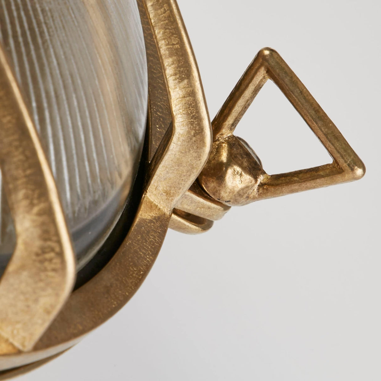 Bulkhead Round Outdoor Light - Solid Brass & Ribbed Glass - Comet Lighting