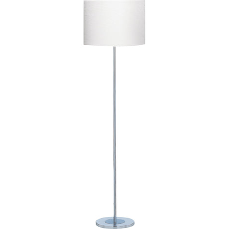 Carter Floor Lamp - Chrome Base & Fabric Shade - Comet Lighting